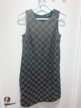 Gap Black & White Sleeveless Shift MIDI Dress with Pockets - XS
